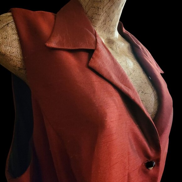 Vintage Sleeveless Button-Up Dress With Pleated Skirt & Collared Neckline In Ric - Picture 5 of 16